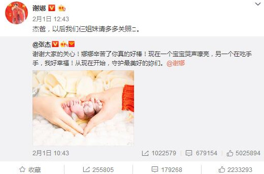 谢娜生下双胞胎女儿!科普双胞胎孕妇该如何选择分娩方式!